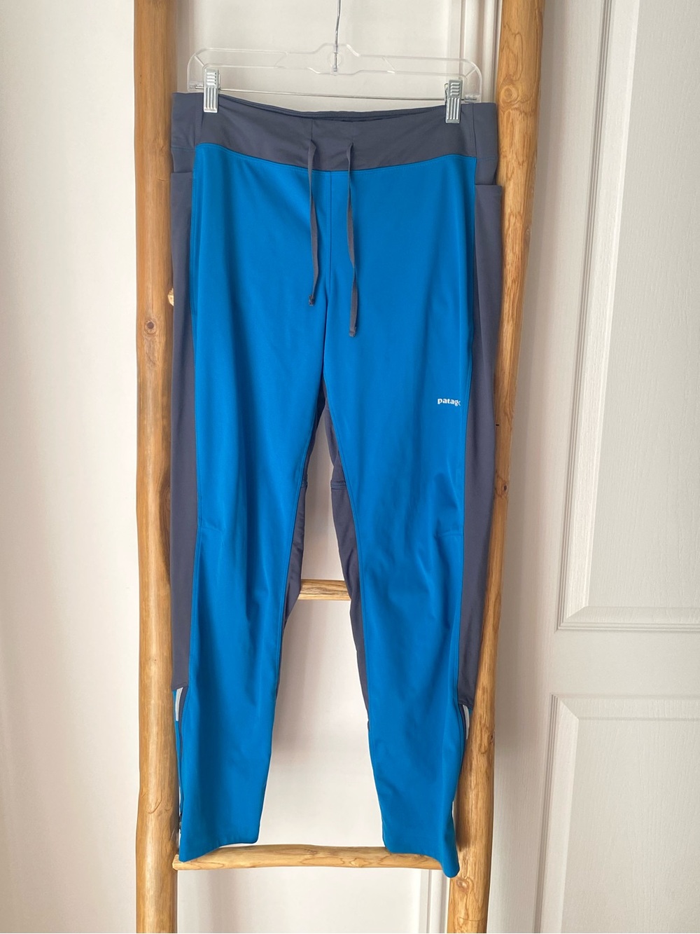 Patagonia Wind Shield Technical Pants Size Large Blue Gray Zip Leg Gorpcore